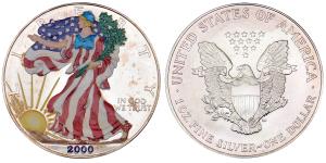 United States of America, Silver Dollar, 1 Oz, 31.19g, 2000, American Silver Eagle, (KM 27