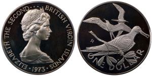 British Virgin Island, Elizabeth II, Dollar, 24.69g, 1973, (KM 6a).