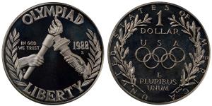 United States of America, Silver Dollar, 26.77g, 1988, 1988 Olympics Seoul, (KM 222).