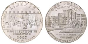 United States of America, Silver Dollar, 26.73g, 2007, Desegregation in Education-Little R