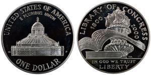 United States of America, Silver Dollar, 26.73g, 2000, 200th Anniversary of the Library of