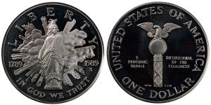 United States of America, Silver Dollar, 26.73g, 1991, 38th Anniversary of the Korean War,
