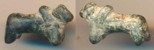 Bronze Bull, ancient period, 4.68g. A figurine of humped bull made of bronze found in a ri