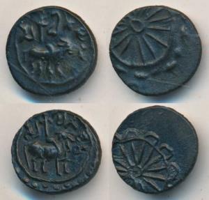 Pallavas of Kanchipuram (2), Alloyed Copper coin attributed to Mahendravarman I (c. 580-63