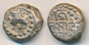 Chowhans of Ranthambhor, Jaitra Simha (c. 1275 AD), Silver Dramma, 4.15g, lion facing left
