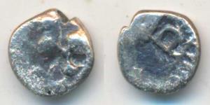 Yadavas of Devagiri, Ramachandra, (c. AD 1270-1311), Silver Kasu, 0.21g, Obv lion to left,