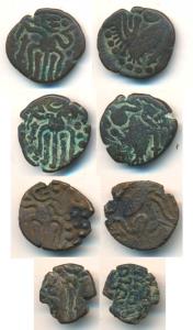 Imperial Pandyas, Maravarman Sundara Pandya I (1216-1244 AD), Copper Kasu. Obv, standing f