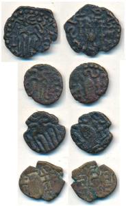 Imperial Pandyas, Jatavarman Sundara Pandya I (1251-1283 AD), Copper Kasu. Obv, A fish fla