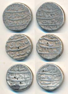 Shah Jahan, Silver Rupee, three Mints, Ahmedabad, Surat and Tatta (KM 224). Very Fine. (3)