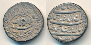 Shah Jahan, Silver Rupee, 11.37g, Delhi Mint, AH 1043, circular area/ legends in four cham