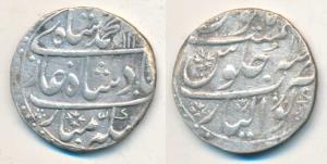 Muhammad Shah, Silver Rupee, Gwalior Mint, AH 11xx, RY 11 (KM 436.25). Broad flan, Very Fi