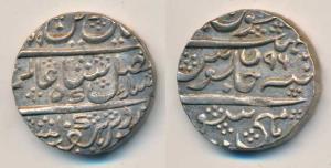 Krishna Raja Wodeyar (AH 1225-1285/1810-1868 AD), Silver Rupee, 1223 AH/RY64, Mysore mint,