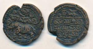 Krishna Raja Wodeyar, 20 Cash, type IV die variety, caparisoned elephant on obverse and Ka
