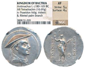 Indo-Greek, Baktria, Antimachus I Theos (c. 180-165 BC), Silver Tetradrachm, 15.96g, obv. 