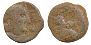 Post-Gupta, Anonymous Coinage of Gujarat, Lead, 3.57g, obv. bust of the ruler facing right
