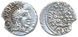 Satavahanas, Gautamiputra Sri Yajna Satakarni, Silver Drachma, 2.25g, obv. bust of the rul