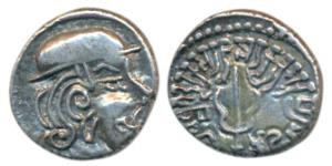 Maitrakas of Vallabhi, 'Sharva Bhattaraka' (c. 500-600 AD), Silver Drachma, 1.85g, obv. bu