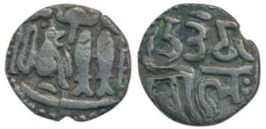 Cholas, Uttama Chola (c. 973-985 AD), Silver Kahavanu, 4.23g, obv. Chola dynastic emblem c