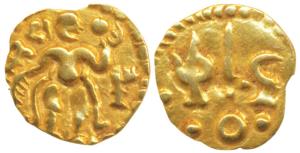 Ceylon, Shri Lankan Kings (10th century AD), Gold Fanam, 0.45g, Anonymous, Chola type, obv