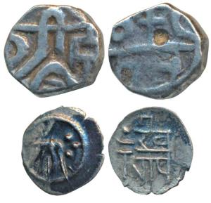 Vijaynagar Empire, Harihara II (1377-1404 AD), Silver coins Goa region, 1.72g, obv. Sri Ha