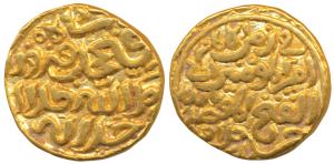 Fath Khan bin Firuz (AH 760-789), Gold Tanka, 10.96g, mint name off flan, in the name of C