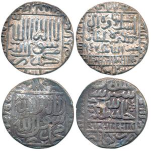 Sher Shah Suri, Silver Rupee, Gwalior Mint, AH 950; Islam Shah Suri, Silver Rupee, AH 957,