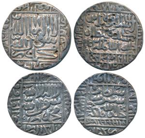 Sher Shah Suri, Silver Rupee, Gwalior Mint, AH 9X1; Islam Shah Suri, Silver Rupee, AH 953,