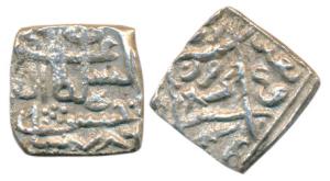 Hasan Shah (AH 876-889, 1472-1484AD), Silver Square Sasnu, 6.18g, Kashmir Mint, AH 786, Go