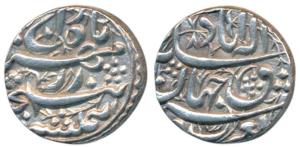Akbar, Silver Rupee, 11.41g, Allahabad Mint, Poetic couplet ’Ba Gharb Wa Sharq’, rebellion