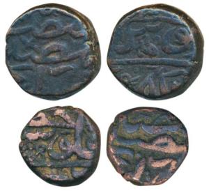 Akbar, Copper Dam and ½ Dam, Khitta Lucknow Mint, 20.39g and 9.71g, AH 96X. Very Fine, Rar