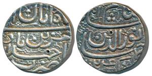 Jahangir, Silver Rupee, 11.32g, Ahmedabad Mint, Muzaiyan couplet, Month Aban, AH 1024, (KM