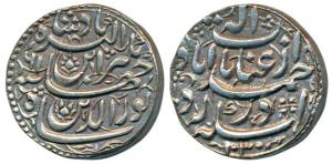 Jahangir, Silver Rupee, 11.35g, Ahmedabad Mint, Inayat couplet, AH 1030/16, RY 16 retrogra