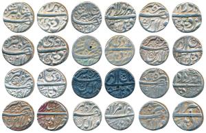 Jahangir, Silver Rupee (12), Delhi Mint, complete set of twelve months; Months Farwardin A