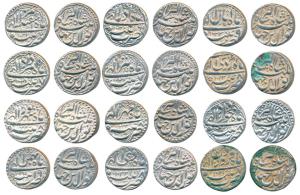 Jahangir, Silver Rupee (12), Patna Mint, complete set of twelve months; Months Khurdad AH 