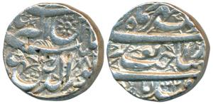 Jahangir, Silver Heavy Rupee, 13.54g, 20% overweight, Qandahar Mint, Sakhat Noorani couple