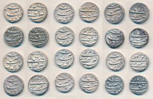 Jahangir, Silver Rupee (12), Qandhar Mint, complete set of twelve months; Months Farwardin