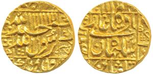Shah Jahan, Gold Mohur, 10.74g, Surat Mint, AH 1069/32, legend within square area, complet