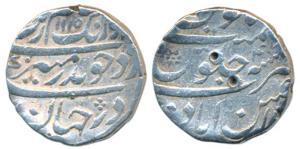 Aurangzeb, Silver Rupee, 11.36g, Ahsanabad Mint, AH 1115/47, near complete mint name at bo