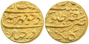 Aurangzeb, Gold Mohur, 11.03g, Golkonda Mint, AH 1086/26 (re-engraved), near complete mint
