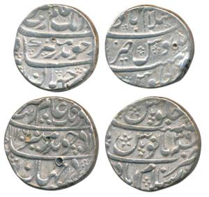 Aurangzeb, Silver Rupee, Islamabad (Chakan) Mint, mint name at top, AH 1078; Islamabad (Ma