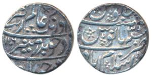 Aurangzeb, Silver Rupee, 11.38g, Islamabad (Mathura) Mint, complete mint name at bottom, A