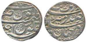 Aurangzeb, Silver Rupee, 11.49g, Khambayat Mint, AH 1070/Ahd, decorative symbols on rev., 