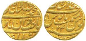 Muhammad Shah, Gold Mohur, 10.83g, Dar-ul-Khilafat Shahjahanabad Mint, AH 115X/24, Sahib-i