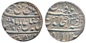 Shah Alam II (AH 1174-1221, 1759-1806 AD), Silver Rupee, 9.11g, Allahabad Mint, AH 1186/13