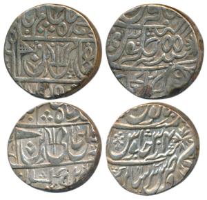 Ravishnagar Sagar Mint, Silver Rupee (2), in the name of Shah Alam II, RY 34 and 55, Patak