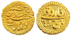 Tipu Sultan, Gold Pagoda, 3.41g, Patan Mint, the denomination Faruqi and Mint name Patan w