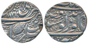 Amritsar Mint, Silver Rupee, 11.13g, Nanakshahi Couplet, VS 1877, numeral 2 to the right o
