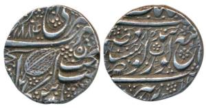 Amritsar Mint, Silver Rupee, 11.1g, VS 1884, actual year of minting VS (18)85 on obv. (KM 
