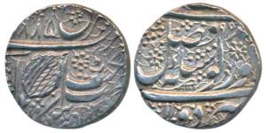 Amritsar Mint, Silver Rupee, 11.09g, Nanakshahi Couplet, Frozen Year VS 1885, actual year 