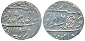 Muhammadabad Banaras Mint, Silver Rupee, 11.30g, in the name of Shah Alam II, AH 1189/16 (
